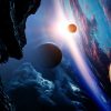 Abstract planets and space background